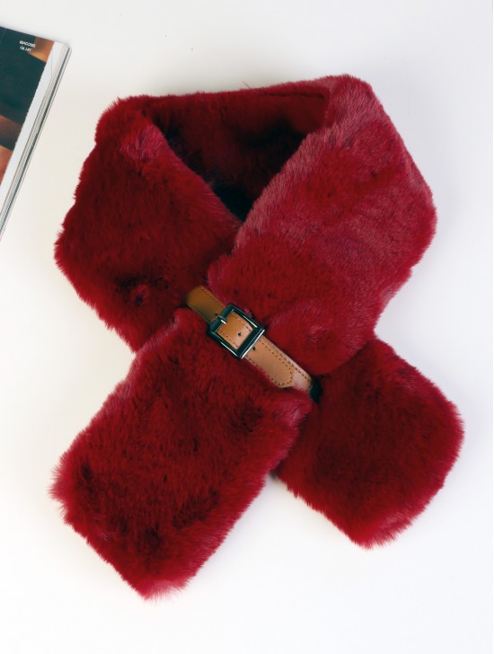 Fashion Plush Premium Scarf W/ Buckle